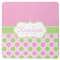 Pink & Green Dots Square Coaster Rubber Back - Single