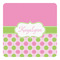 Pink & Green Dots Square Decal - Small (Personalized)
