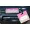 Pink & Green Dots Square Luggage Tag & Handle Wrap - In Context