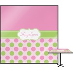 Pink & Green Dots Square Table Top - 24" (Personalized)