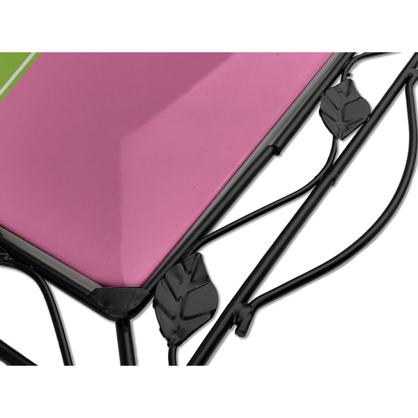 Pink & Green Dots Square Trivet - Detail