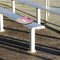 Pink & Green Dots Stadium Cushion (In Stadium)