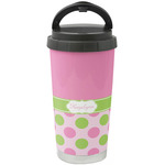 Pink & Green Dots Stainless Steel Coffee Tumbler (Personalized)