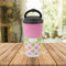 Pink & Green Dots Stainless Steel Travel Cup Lifestyle