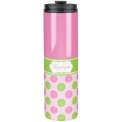 Pink & Green Dots Stainless Steel Skinny Tumbler - 20 oz (Personalized)