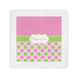 Pink & Green Dots Cocktail Napkins (Personalized)