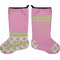 Pink & Green Dots Holiday Stocking - Double-Sided - Neoprene (Personalized)