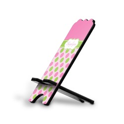 Pink & Green Dots Stylized Cell Phone Stand - Large (Personalized)