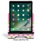 Pink & Green Dots Stylized Tablet Stand - Front with ipad