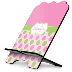 Pink & Green Dots Stylized Tablet Stand (Personalized)