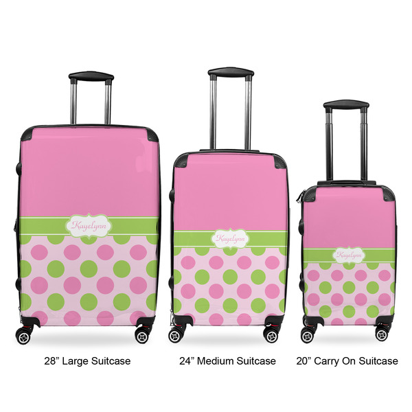 Pink & Green Dots Suitcase Set 1 - APPROVAL