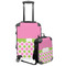 Pink & Green Dots Suitcase Set 4 - MAIN