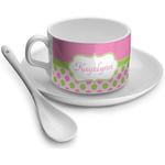 Pink & Green Dots Tea Cup (Personalized)