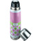 Pink & Green Dots Thermos - Lid Off