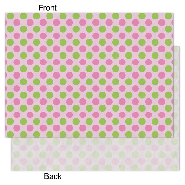 Pink & Green Dots Tissue Paper - Lightweight - Large - Front & Back