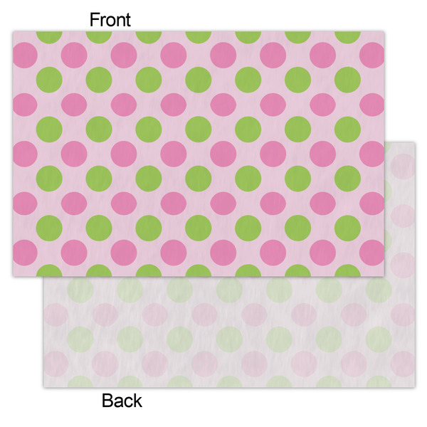 Pink & Green Dots Tissue Paper - Lightweight - Small - Front & Back