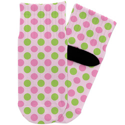 Pink & Green Dots Toddler Ankle Socks (Personalized)