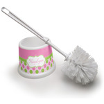 Pink & Green Dots Toilet Brush (Personalized)