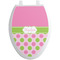 Pink & Green Dots Toilet Seat Decal - Elongated (Personalized)