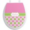 Pink & Green Dots Toilet Seat Decal - Round (Personalized)