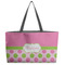 Pink & Green Dots Tote w/Black Handles - Front View