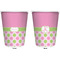 Pink & Green Dots Trash Can White - Front and Back - Apvl