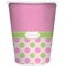 Pink & Green Dots Trash Can White