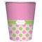 Pink & Green Dots Waste Basket - Single Sided (White) (Personalized)