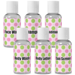 Pink & Green Dots Travel Bottles (Personalized)