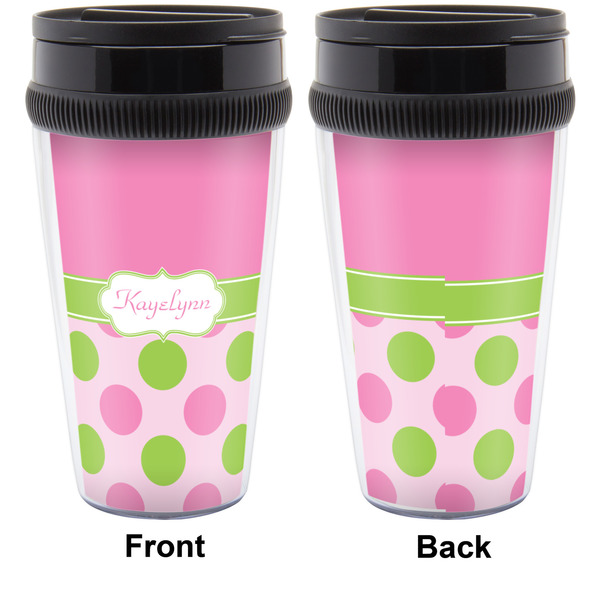 Pink & Green Dots Travel Mug Approval (Personalized)
