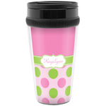 Pink & Green Dots Acrylic Travel Mug without Handle (Personalized)