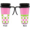 Pink & Green Dots Travel Mug with Black Handle - Approval