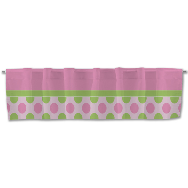 Pink & Green Dots Valance - Front