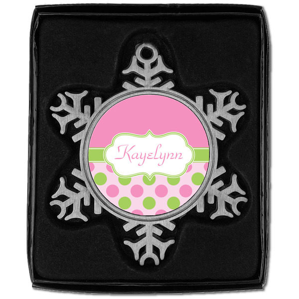 Pink & Green Dots Vintage Snowflake - In box