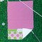 Pink & Green Dots Waffle Weave Golf Towel - In Context