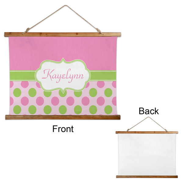 Pink & Green Dots Wall Hanging Tapestry - Landscape - APPROVAL