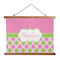 Pink & Green Dots Wall Hanging Tapestry - Wide (Personalized)
