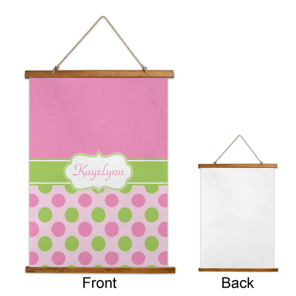 Pink & Green Dots Wall Hanging Tapestry - Portrait - APPROVAL