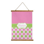 Pink & Green Dots Wall Hanging Tapestry (Personalized)