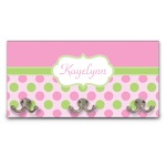 Pink & Green Dots Wall Mounted Coat Rack (Personalized)