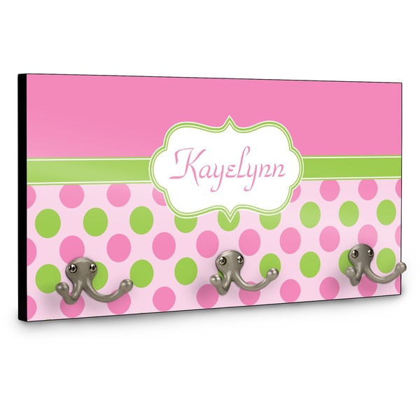 Pink & Green Dots Coat Hanger Main