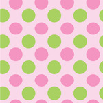 Pink & Green Dots Wallpaper & Surface Covering (Water Activated 24"x 24" Sample)