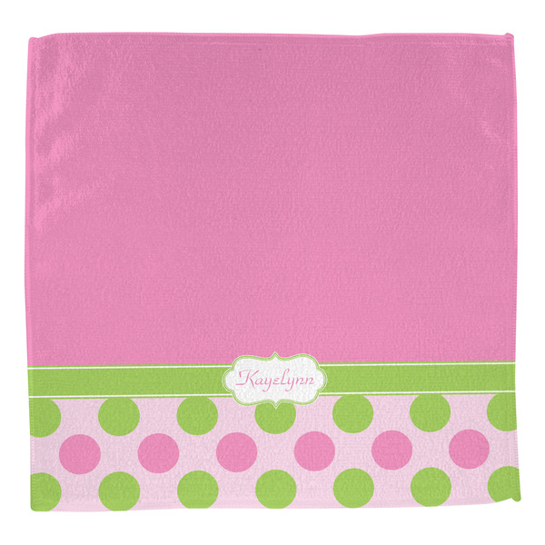 Pink & Green Dots Washcloth - Front - No Soap