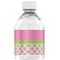 Pink & Green Dots Water Bottle Label - Back View