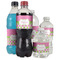 Pink & Green Dots Water Bottle Label - Multiple Bottle Sizes