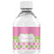 Pink & Green Dots Water Bottle Label - Single Front