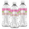 Pink & Green Dots Water Bottle Labels - Front View