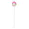Pink & Green Dots White Plastic 5.5" Stir Stick - Round - Single Stick