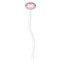 Pink & Green Dots White Plastic 7" Stir Stick - Oval - Single Stick