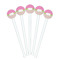 Pink & Green Dots White Plastic 7" Stir Stick - Round - Fan View